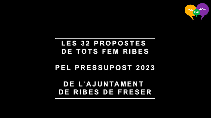 Les nostres propostes pel Pressupost 2023 de l'Ajuntament de Ribes de Freser